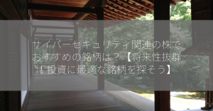 サイバーセキュリティ関連の株でおすすめの銘柄は？【将来性抜群！投資に最適な銘柄を探そう】